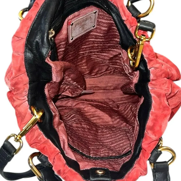 Prada Red/Black Authentic Nylon Tessuto Leather Crossbody Handbag Purse GUC - Picture 12 of 12